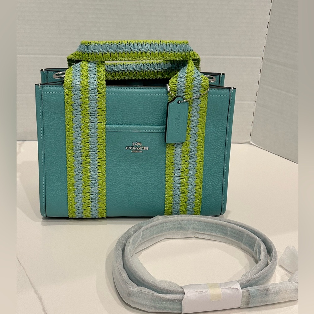 !!SOLD!!!Coach NWT Smith Straw Tote/Crossbody Bag Sold Out COLOR - Picture 3 of 11